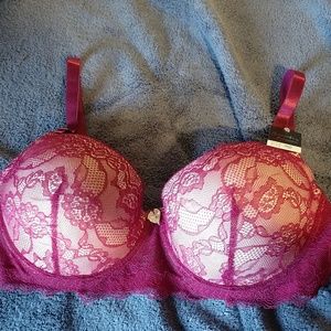 Padded underwire bra, Maroon,